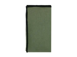 Ensemble Nappe + 4 Serviettes De Table En Lin Et Coton - Bordure Noire - Kaki - 170 X 300 Cm - BORINA -Herman Miller Magasin linge de table 14802953