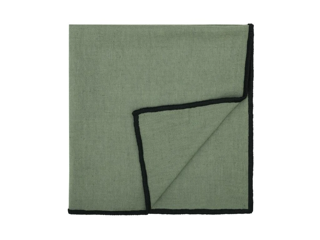 Ensemble Nappe + 4 Serviettes De Table En Lin Et Coton - Bordure Noire - Kaki - 170 X 170 Cm - BORINA 3 Ensemble Nappe + 4 Serviettes De Table En Lin Et Coton - Bordure Noire - Kaki - 170 X 170 Cm - BORINA – Image 3