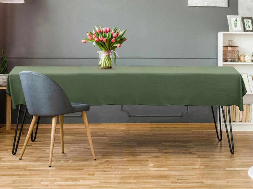 Ensemble Nappe + 4 Serviettes De Table En Lin Et Coton - Bordure Noire - Kaki - 170 X 170 Cm - BORINA 8 Ensemble Nappe + 4 Serviettes De Table En Lin Et Coton - Bordure Noire - Kaki - 170 X 170 Cm - BORINA – Image 8