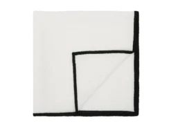 Ensemble Nappe + 4 Serviettes De Table En Lin Et Coton - Bordure Noire - Blanc- 170 X 300 Cm - BORINA -Herman Miller Magasin linge de table 14803131