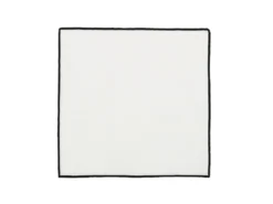 Ensemble Nappe + 4 Serviettes De Table En Lin Et Coton - Bordure Noire - Blanc- 170 X 250 Cm - BORINA -Herman Miller Magasin linge de table 14803445