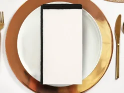 Lot De 4 Serviettes De Table En Coton Et Lin - 45 X 45 Cm - Blanc Cassé - BORINA -Herman Miller Magasin linge de table 14804907