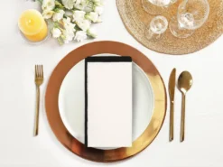 Lot De 4 Serviettes De Table En Coton Et Lin - 45 X 45 Cm - Blanc Cassé - BORINA -Herman Miller Magasin linge de table 14804929