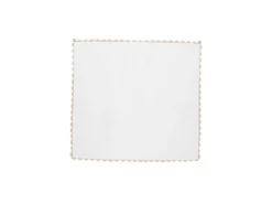 Ensemble Nappe + 4 Serviettes De Table En Coton - Bordure Beige - Blanc - 140 X 240 Cm - LOANIA -Herman Miller Magasin linge de table 15079229