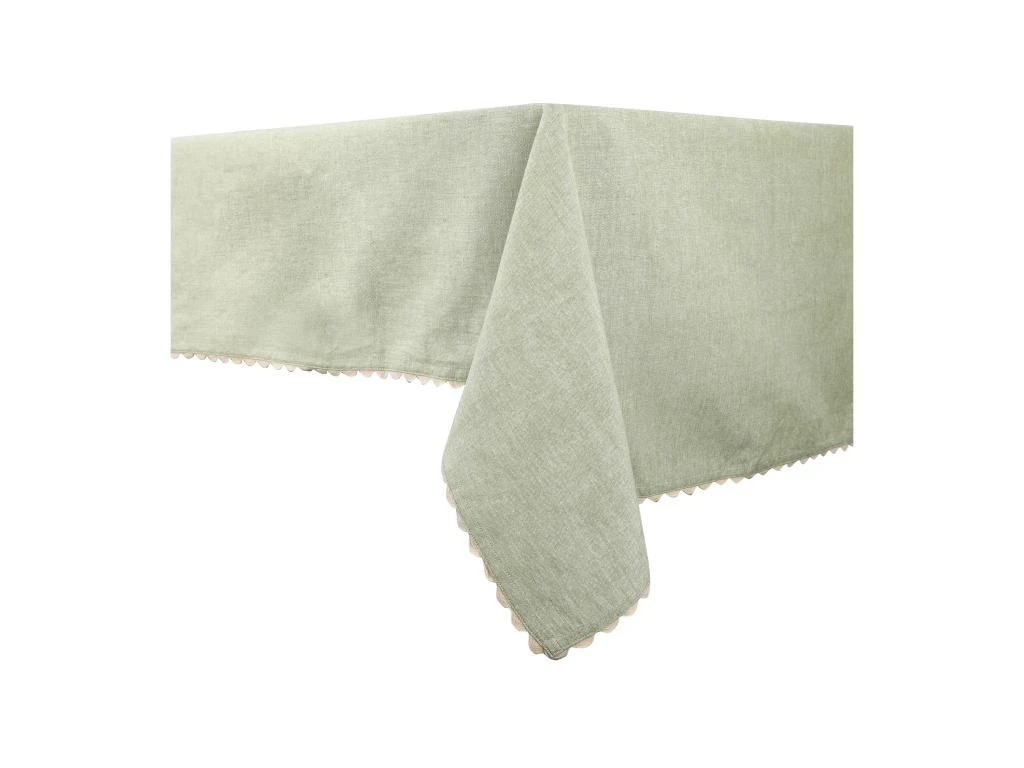 Ensemble Nappe + 4 Serviettes De Table En Coton - Bordure Beige - Vert - 140 X 240 Cm - LOANIA 3 Ensemble Nappe + 4 Serviettes De Table En Coton - Bordure Beige - Vert - 140 X 240 Cm - LOANIA – Image 3