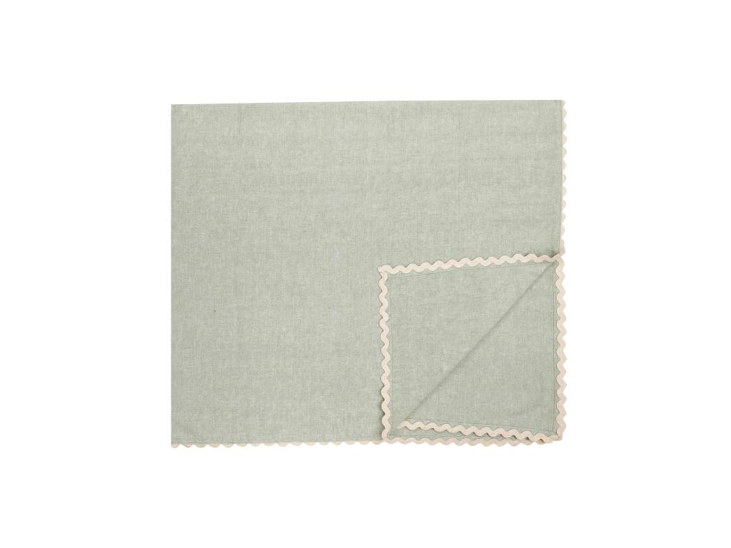 Ensemble Nappe + 4 Serviettes De Table En Coton - Bordure Beige - Vert - 140 X 240 Cm - LOANIA 5 Ensemble Nappe + 4 Serviettes De Table En Coton - Bordure Beige - Vert - 140 X 240 Cm - LOANIA – Image 5