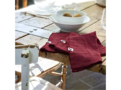 OUREA - Lot De 3 Serviettes 40x40cm Gaze De Coton Lie De Vin -Herman Miller Magasin linge de table 15854025