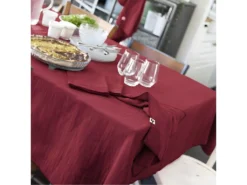 OUREA - Lot De 3 Serviettes 40x40cm Gaze De Coton Lie De Vin -Herman Miller Magasin linge de table 15854027