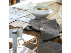 OUREA - Lot De 3 Serviettes 40x40cm Gaze De Coton Granit -Herman Miller Magasin linge de table 15854033