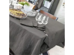 OUREA - Lot De 3 Serviettes 40x40cm Gaze De Coton Granit -Herman Miller Magasin linge de table 15854035