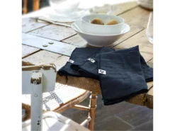 OUREA - Lot De 3 Serviettes 40x40cm Gaze De Coton Minuit -Herman Miller Magasin linge de table 15854049