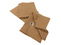 OUREA - Lot De 3 Serviettes 40x40cm Gaze De Coton Camel