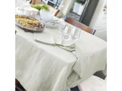 OUREA - Lot De 3 Serviettes 40x40cm Gaze De Coton Vert D'Eau -Herman Miller Magasin linge de table 15854103