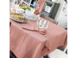 OUREA - Lot De 3 Serviettes 40x40cm Gaze De Coton Rose Pêche -Herman Miller Magasin linge de table 15854111