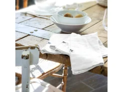 OUREA - Lot De 3 Serviettes 40x40cm Gaze De Coton Chantilly -Herman Miller Magasin linge de table 15854119