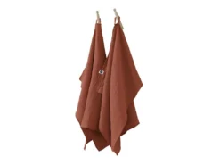 OUREA - Lot De 2 Essuie-mains 50x70cm Gaze De Coton Terracotta