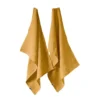 MARGAUX - Lot De 2 Torchons Essuie-vaisselle 50x70cm Lin Lavé Miel