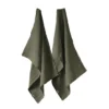 MARGAUX - Lot De 2 Torchons Essuie-vaisselle 50x70cm Lin Lavé Thym
