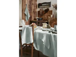 MARGAUX - Lot De 2 Torchons Essuie-vaisselle 50x70cm Lin Lavé Eucalyptus -Herman Miller Magasin linge de table 15912453