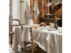 MARGAUX - Lot De 2 Torchons Essuie-vaisselle 50x70cm Lin Lavé Sable -Herman Miller Magasin linge de table 15912459