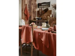 MARGAUX - Lot De 2 Torchons Essuie-vaisselle 50x70cm Lin Lavé Paprika -Herman Miller Magasin linge de table 15912469