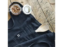 OUREA - Demi-Tablier Avec Double Poche Gaze De Coton Minuit -Herman Miller Magasin linge de table 15912887