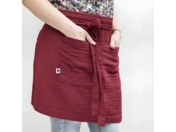 OUREA - Demi-Tablier Avec Double Poche Gaze De Coton Lie De Vin -Herman Miller Magasin linge de table 15912895