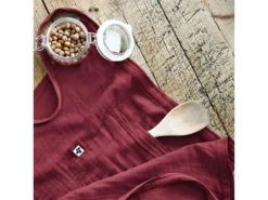 OUREA - Demi-Tablier Avec Double Poche Gaze De Coton Lie De Vin -Herman Miller Magasin linge de table 15912897