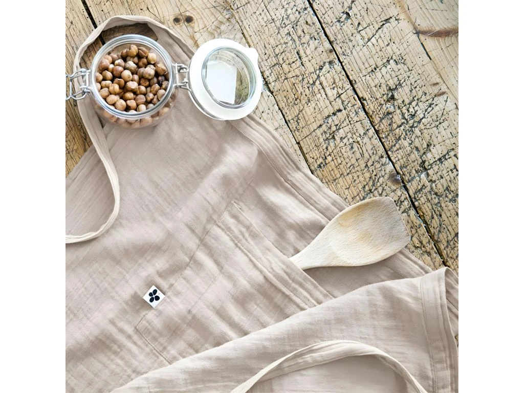 OUREA - Demi-Tablier Avec Double Poche Gaze De Coton Pampa 5 OUREA - Demi-Tablier Avec Double Poche Gaze De Coton Pampa – Image 5