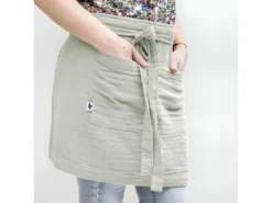 OUREA - Demi-Tablier Avec Double Poche Gaze De Coton Vert D'Eau -Herman Miller Magasin linge de table 15912935