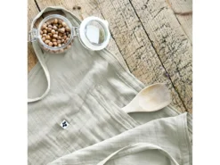 OUREA - Demi-Tablier Avec Double Poche Gaze De Coton Vert D'Eau -Herman Miller Magasin linge de table 15912937