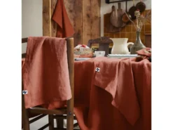 MARGAUX - Lot De 3 Serviettes 40x40cm Lin Lavé Coloris Paprika 6 MARGAUX - Lot De 3 Serviettes 40x40cm Lin Lavé Coloris Paprika -Herman Miller Magasin linge de table 18170185