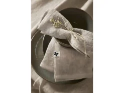 MARGAUX - Lot De 3 Serviettes 40x40cm Lin Lavé Coloris Sable