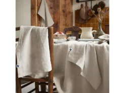 MARGAUX - Lot De 3 Serviettes 40x40cm Lin Lavé Coloris Sable -Herman Miller Magasin linge de table 18170193