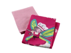 Lot De 2 Torchons Enfant "Mini Fée" 50x70cm Rose