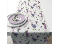 Chemin De Table En Coton Bourdons Et Chardons 40 X 150 Cm