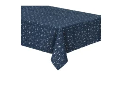 Nappe Bleu Foncé Imprimé Galaxy Argenté 140 X 240 Cm