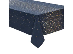 Nappe En Coton Bleu Avec étoiles Or 140 X 360 Cm
