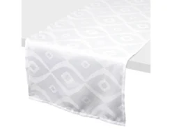 Chemin De Table 45x150 Cm Jacquard 100% Polyester BRUNCH Blanc