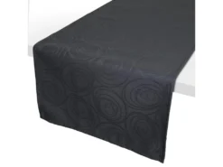 Chemin De Table 45x150 Cm Jacquard Coton SPIRALE Anthracite
