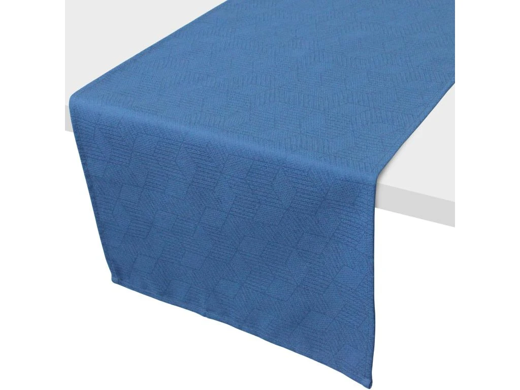 Chemin De Table 45x150 Cm Jacquard Coton CUBE Bleu Cobalt 1 Chemin De Table 45x150 Cm Jacquard Coton CUBE Bleu Cobalt