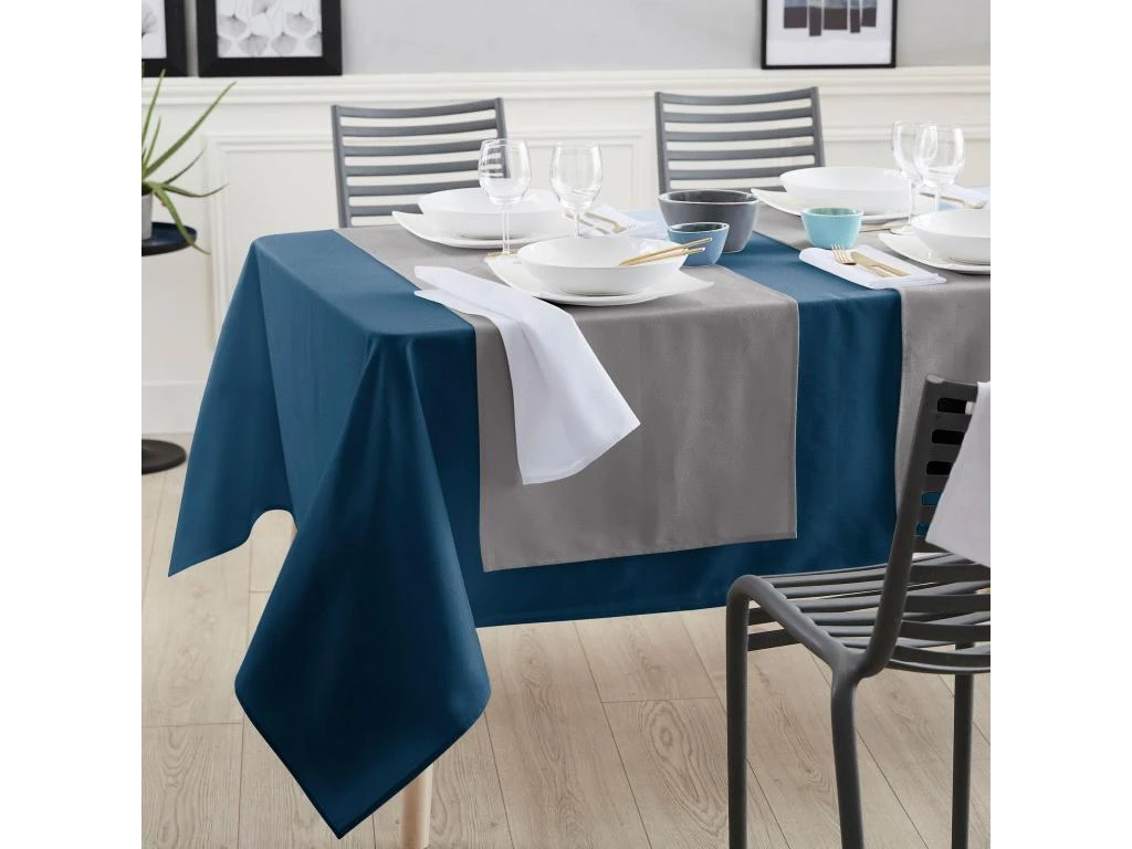 Chemin De Table 45x150 Cm Jacquard Coton CUBE Bleu Cobalt 4 Chemin De Table 45x150 Cm Jacquard Coton CUBE Bleu Cobalt – Image 4