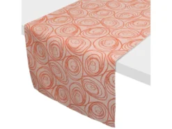 Chemin De Table 45x150 Cm Jacquard Coton SPIRALE Orange Papaye