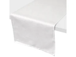 Chemin De Table 45x150 Cm Jacquard Coton CUBE Blanc