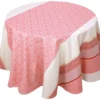 Nappe Ronde 170 Cm Jacquard Coton + Enduction Acrylique CHARLESTON Rouge Corail