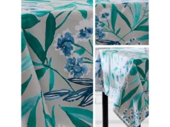 Nappe Rectangle 160x250 Cm ANITA Vert Emeraude Coton + Enduction Acrylique -Herman Miller Magasin linge de table 8949501