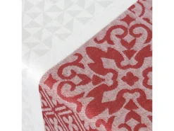 Nappe Carrée 150x150 Cm Jacquard Coton + Enduction Acrylique MOSAIC RUBIS Rouge -Herman Miller Magasin linge de table 8951333