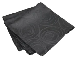Lot De 3 Serviettes De Table 45x45 Cm Jacquard Coton SPIRALE Anthracite