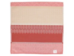 Lot De 3 Serviettes De Table 45x45 Cm Jacquard Coton Sans Enduction CHARLESTON Rouge Corail -Herman Miller Magasin linge de table 8954261