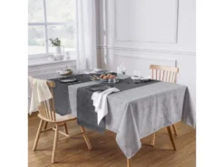 Lot De 3 Serviettes De Table 45x45 Cm HÉLIOS Perle Coton + Enduction Acrylique